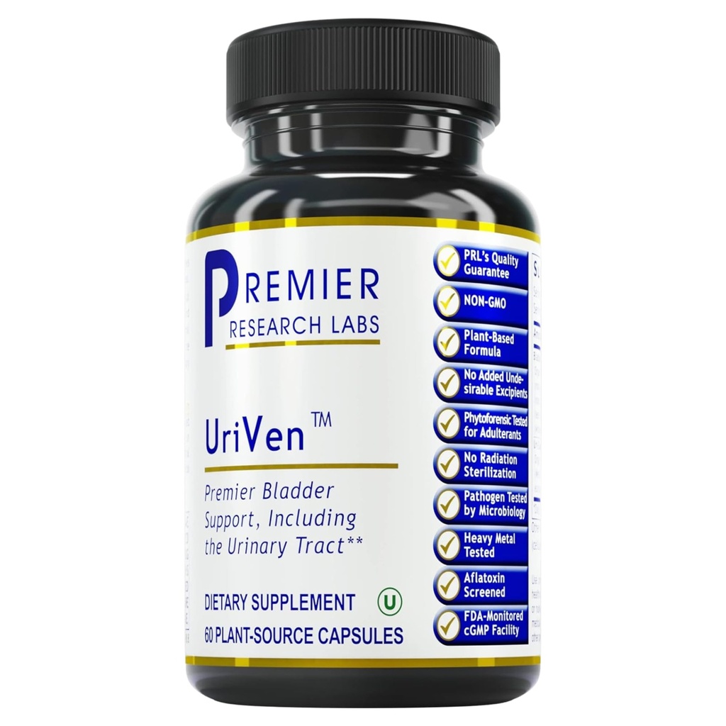 Premier Research Labs UriVen - Bladder Health Support for Women & Men, Cranberry Extract & Marshmallow Root, Urinary Relief, Bladder Relief, Bladder Control Supplement - 60 Vegetarian Capsules