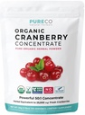 USDA Organic Cranberry Concentrate (50:1) Powder - 500mg is Ισοδύναμο με 25.000mg Fresh Cranberries - για Βιταμίνες Υποστήριξης Νεφρού & UTI - Γυναίκες - Συμπλήρωμα - 100 Σερβιέτες - Χωρίς Χάπια