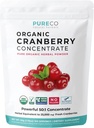 USDA Organic Cranberry Concentrate (50:1) Powder - 500mg is Equivalent to 25,000mg of Fresh Cranberries - for Kidney Cleanse & UTI Support Vitamins - Women - Supplement - 100 Servings - No Pills