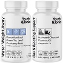Νερό Βάρος Away & Αέριο και Bloating – Diuretic & Charcoal Χάπια για Bloating Relief – Υποστήριξη για τη διατήρηση του νερού, Swollen πόδια & Digestive Bloating – Peppermint & Coconut Oil – 90 χάπια