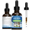 Pet Wellbeing Life Gold for Cats - Supports Detoxification & Healthy Immune Defenses with Burdock & Sheep Sorrel - NASC Certified & Vet-Formulated - 2 oz Liquid Formula