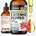 BIO KRAUTER Cayenne Pepper Extract Liquid - Pure Capsaicin Extract - Υγρό Cayenne Pepper Drops for Digestive Support - Ζάχαρη & Αλκοόλ Δωρεάν 4 Fl.Oz.