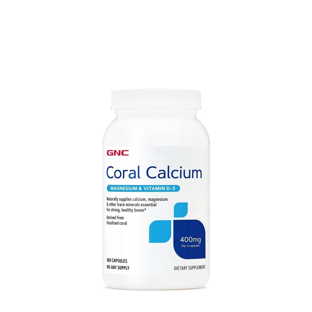 GNC Coral Calcium 400mg συμπλήρωμα, υποστηρίζει ισχυρά οστά, 90 εξυπηρετούν