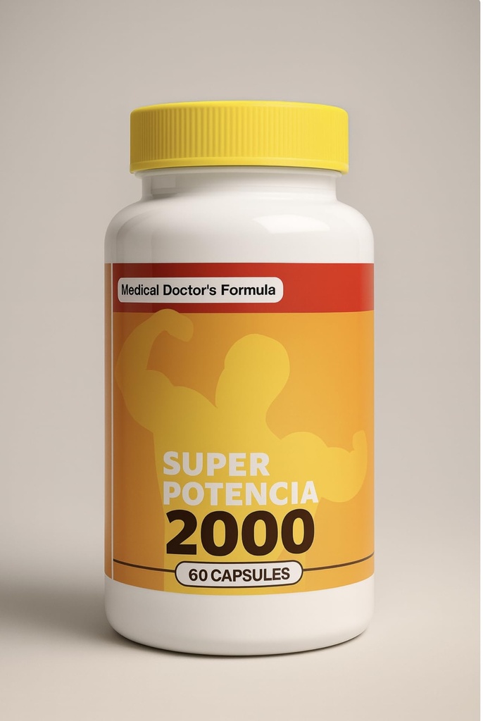 Mega Vitamins Super Potencia 2000 – Dietary Supplement for Men – 60 Capsules – Herbal Complex with Natural Ingredients – Daily Support Formula in Easy-to-Swallow Caps