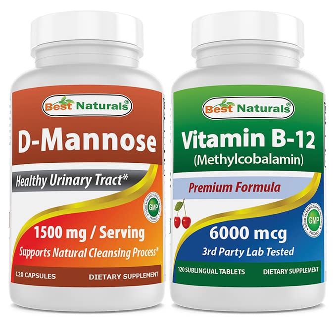 Best Naturals D-Mannose 1500 mg & Vitamin B12 6000 mcg