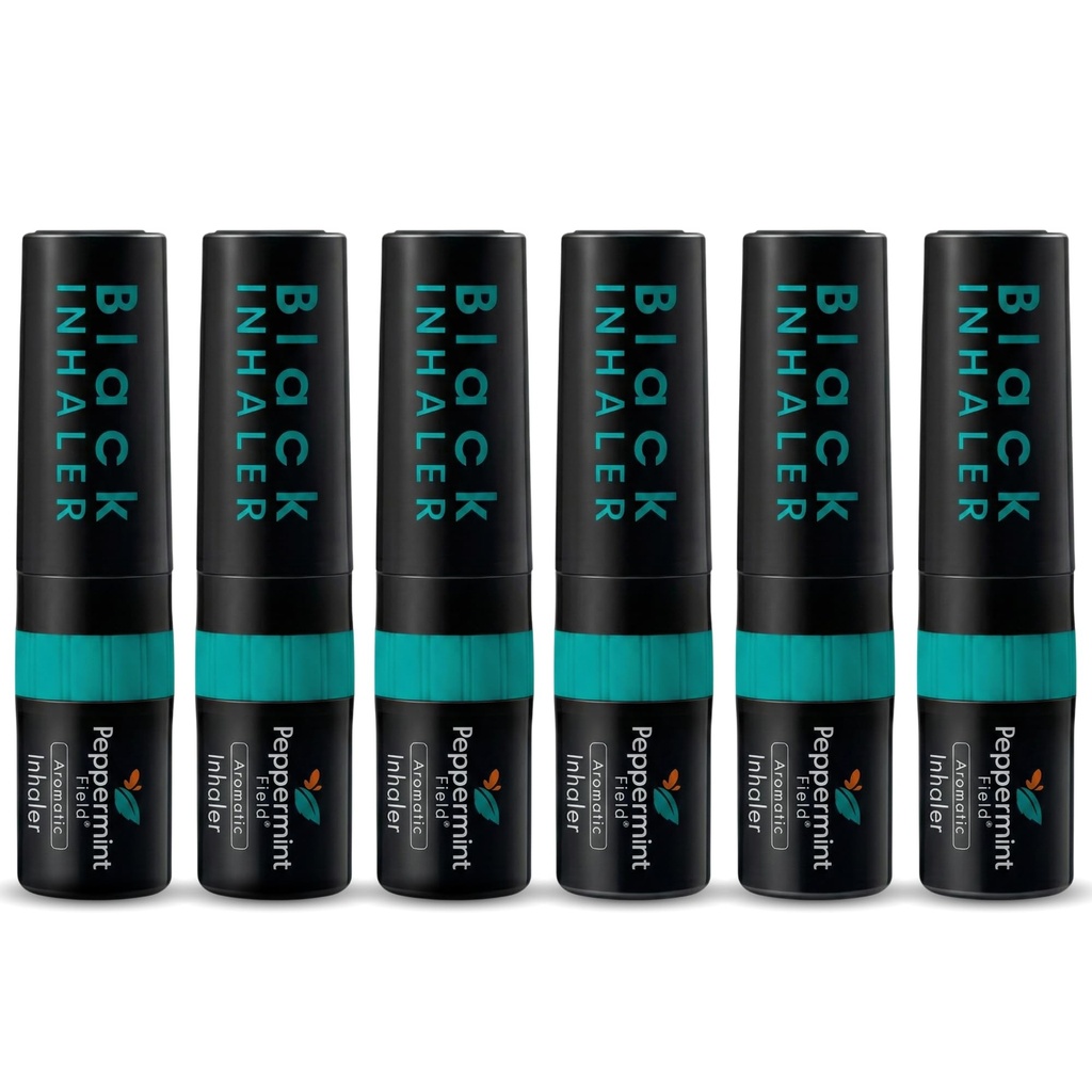 Peppermint Field Black - Powerful Herbal Inhaler - 6 Pack