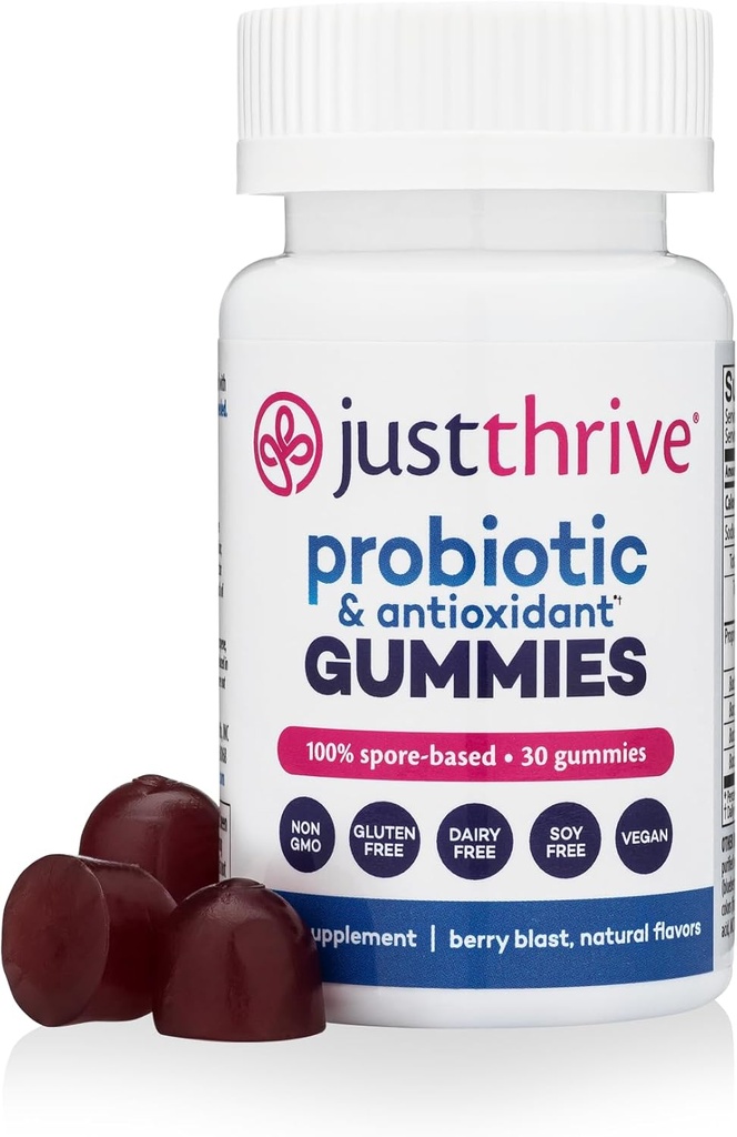 Just Thrive Probiotic Gummies - Παιδιά, άνδρες και γυναίκες Probiotic - για Digestive και Γενική Υγεία, 30 κόμης