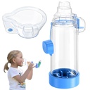 Easy-to-Use Inhaler Spacers for Kids & Adults - Metered Dose Inhalers; RTC 21-A; OTC MDI Compatible, Lightweight & Travel-Friendly Nessi Spacer OTC (Blue, Child)