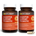 Daily Nouri Digestive Support Probiotics for Women & Men | Bloating & Gas Relief | 3 Clinically Studied Strains + Omega | 60-Day Supply