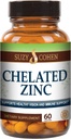 Suzy Cohen Chelated Zinc Supplements - 60 Capsules Gentle on The Stomach - Zinc is for Healthy Cell Growth and DNA Formation - Supports Healthy Immune Function and Skin Health