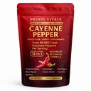 Primal Vitals Cayenne Pepper Softgels - Apex Vitals 12-in-1 Botanical Blend with Grape Seed, Hawthorn, Turmeric, Beetroot, Black Pepper & Vitamin D3 + K2, Wellness & Circulation Support - 240 Softgels
