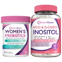 Doctor's Recipes Digestive & Fertility Bundle: Probiotics 70 Billion CFU + Inositol 2050mg, Gut Health, Vaginal Balance & Ovarian Support for Women, 90 Vegan Capsules
