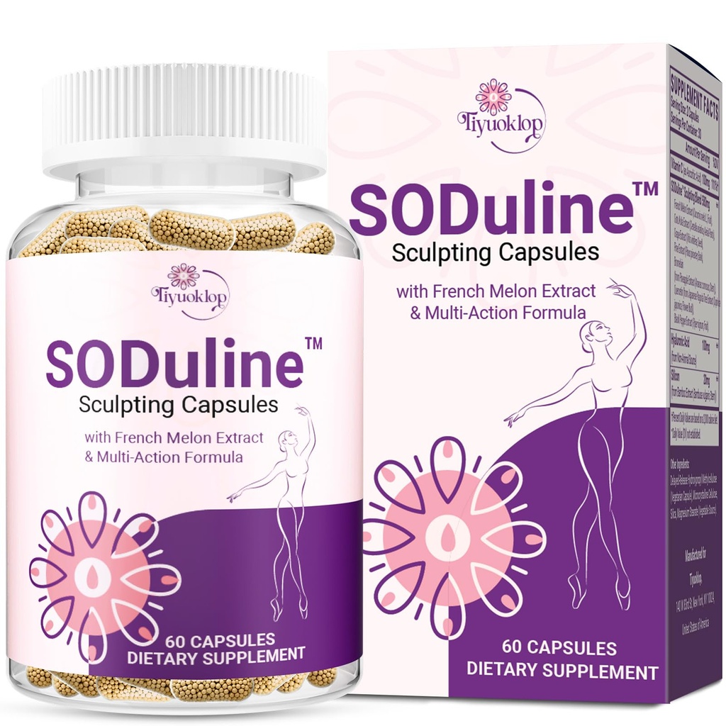 Anti Cellulite Supplement, SODuline™ Sculpting Capsules with French Melon SOD & Phyto Beadlets, Cellulite Reduces, Cellulite Remover for Legs, Skin Smoothing & Thighs, Collagen Supplements, 60 Caps