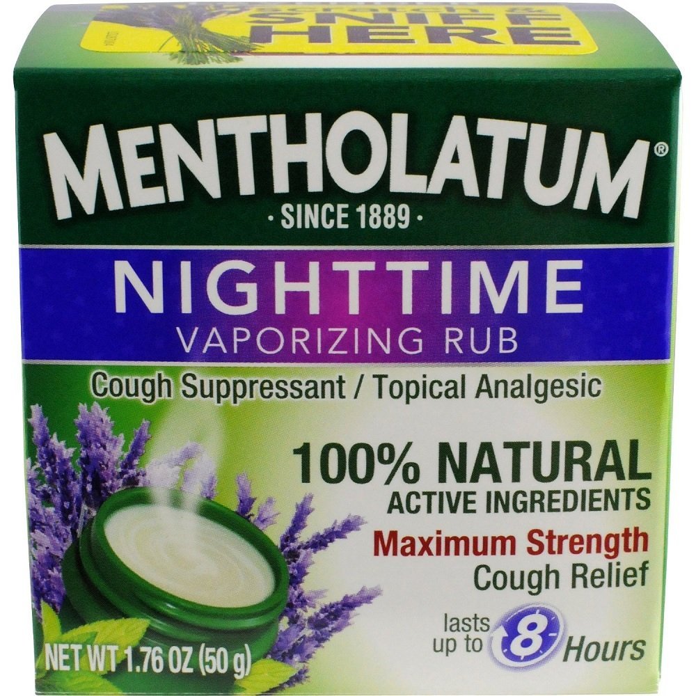 Mentholatum Nighttime Vaporizing Rub 1.76 Oz. (2 Pack)