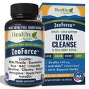 Zeolite + Liver Ultra Cleanse | Complete Cycle Detox + Binder Support for Adults | Milk Thistle NAC Chlorella Cilantro Spirulina Shilajit | Promotes Energy, Digestive Health, Well-Being (90 Capsules)