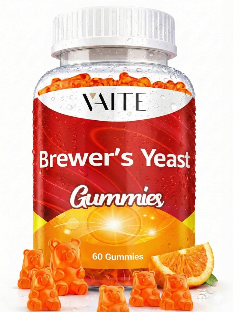 Brewer's Yeast Supplement Gummies 2000mg – For Women & Men, Plant-Based Supplement for Skin & Hair Wellness, Daily Energy & Balanced Nutrition – Vegan-Friendly, Gluten-Free, Non-GMO – 60 Soft Chews