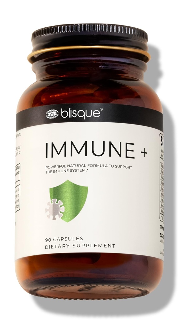 Blisque – Natural Immune Support Supplement for Immune Defense, Boost, and Aid | Doctor-Approved | with Astragalus, Echinacea, and Garlic | 90 Capsules | Vegan and Non-GMO