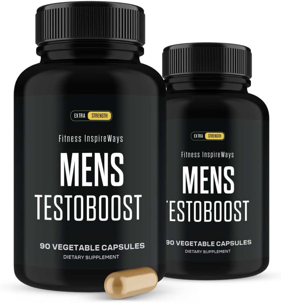 Mens Testboost Max Pills, Mens Testboost for Strength and Stamina, Testoboost Support Increase Energy (Single Pack, 90 Capsules) (2-Bottles)