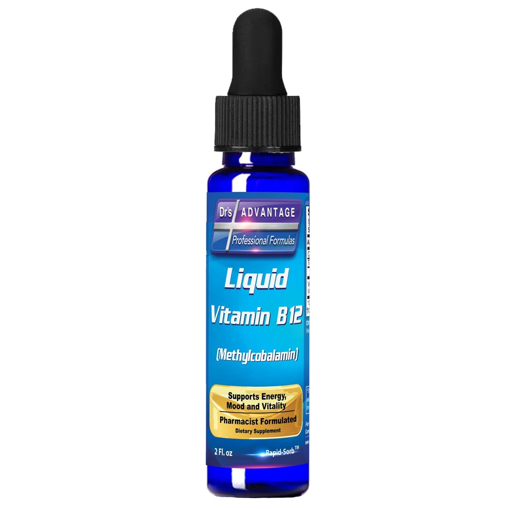Dr's Advantage Liquid Vitamin B12 Dropper 2oz - B12 Sublingual Methylcobalamin Supplement for Energy and Metabolism Support - Easy-to-Use Liquid Formula for Enhanced Absorption