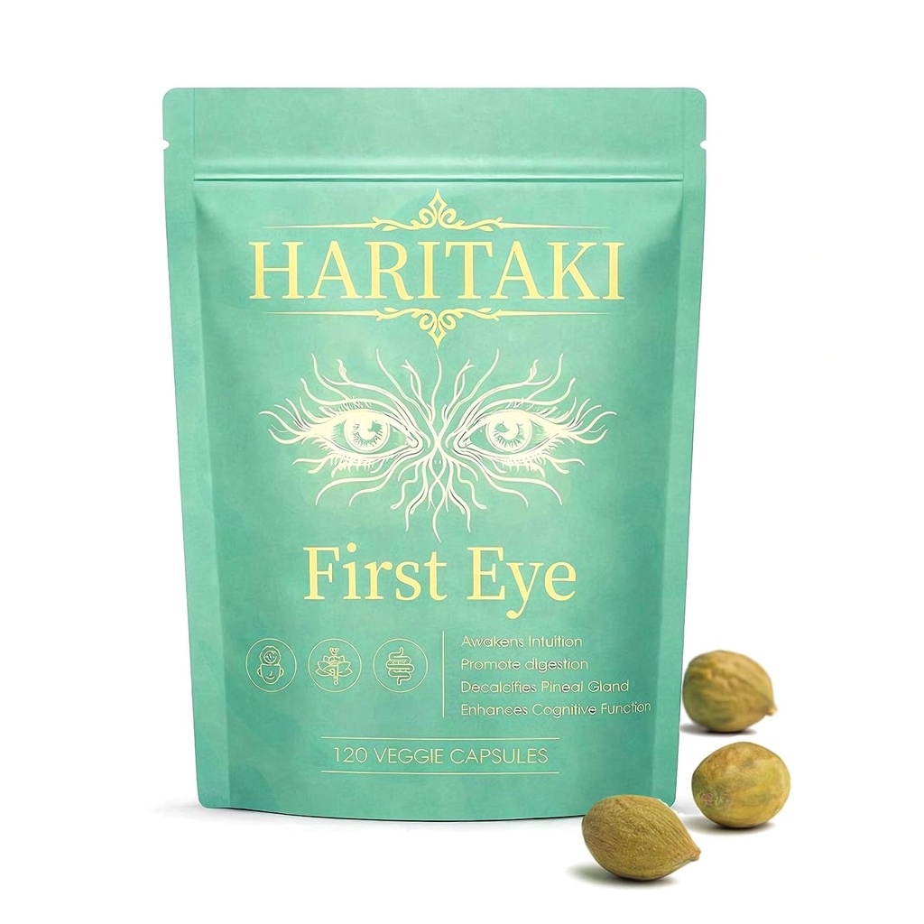 Haritaki First Eye Capsules, Pure Terminalia Chebula Extract for Mental Clarity, Awaken Intuition, Inner Balance Energy & Digestive Support (1)