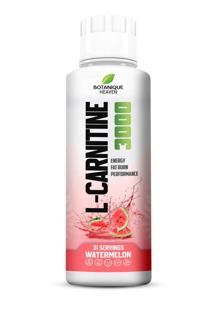Liquid L-Carnitine 3000 mg | Triple Carnitine Complex + Vitamins | Sugar-Free, Vegan, Non-GMO | Fast Absorption Liquid | Energy & Fat Metabolism Support | 31 Servings | Watermelon