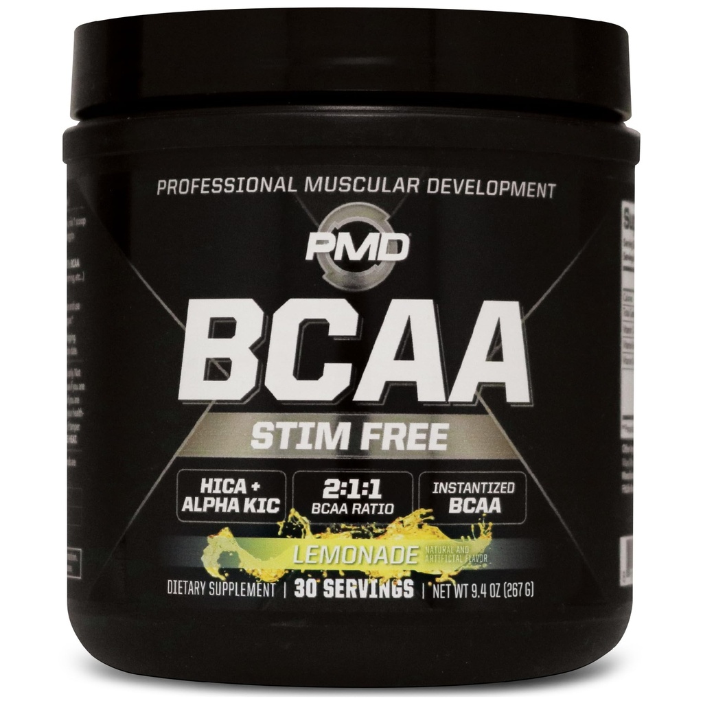 PMD Sports BCAA Sim-Free Αμινοξέα - Καλύτερη απόδοση προπόνησης, βελτιωμένη ανάκτηση, καθημερινή ενέργεια, μυών BCAA Sparing και μυών - BCAA Powder Drink Mix - Λεμονάδα (30 υπηρεσίες)