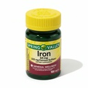 Iron 65mg – 100 Tablets, Ferrous Sulfate 325mg Supplement, Vegan Pills, Hierro para Mujeres, Daily Iron Vitamins, Gluten Free Mineral (Pack of 1)