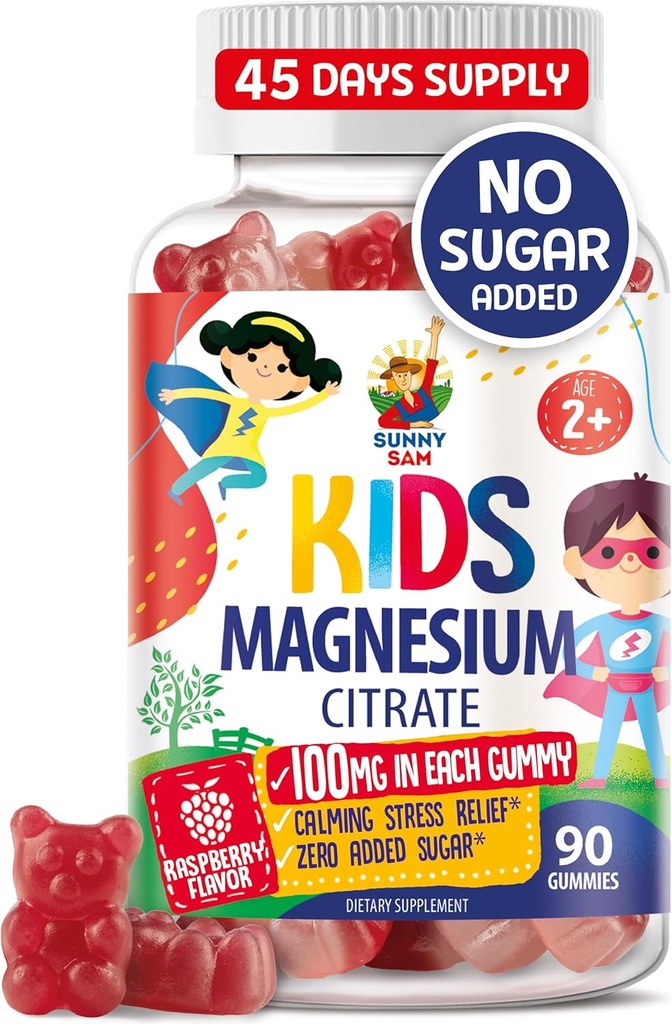 Μαγνήσιο Gummies για παιδιά & ενήλικες - 100mg - Ήρεμη Μάσημα Μαγνησίου - Μαγνήσιο Κιτρικό Μασώμενο συμπλήρωμα για Mood & Muscle Support - 90 Gummies