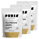 PURIS Pea Protein Crisps – Plant-Based Crunch | 18g Per Serving | Non-GMO Gluten-Free Soy-Free | No Sugar | Clean Label Inclusion for Snacks, Bars & Baking | Made in USA | Unflavored | 1 lb (3 Pack)