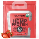 Organic Plant-Based Protein Powder - 100% Hemp Protein Vegan Shake Mix - Lactose, Dairy & Gluten Free, Clean Natural Strawberry (1 Serving)