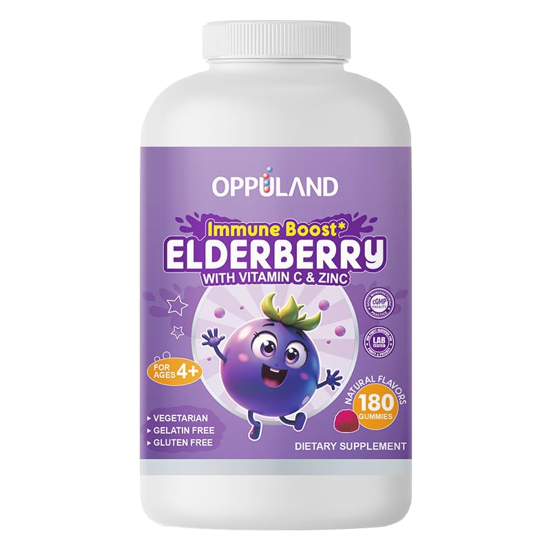 Immune Support Gummies - Elderberry Vitamin C Zinc Supplement for Adults & Kids - Daily Multivitamin Gummies to Boost Immunity Power & Wellness Naturally Chewable Supplements - 180 Day Supply