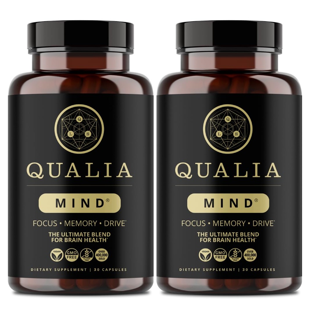Qualia Mind — Beat Brain Fog | Doctor-Formulated Premium Brain Nourishment | Fuel Focus, Drive & Energy | 32 Ingredients Including Lion’s Mane, Cognizin™️, Ginkgo & More| 2 Week Supply*