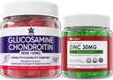 Χωρίς ζάχαρη Gummies ψευδάργυρος 2 συσκευασία + Glucosamine Chondroitin Gummies 2 συσκευασία