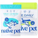 Native Pet The Daily Dog Vitamins & Supplements (120 Scoops) & Yak Chews (3 Large Chews) - All Natural Dental Stick Made with Yak Cheese for Aggressive Chewers & 11-in-1 Multivitamin for Dogs