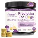 ZEBORA Probiotics for Dogs, Dog Probiotics for Digestive Health, with Pumpkin, Digestive Enzymes, Omega-3, Support Gut, Immune Health, Upset Stomach Relief, Occasional Diarrhea, 120 Freeze Dried Chews
