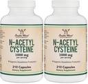 NAC Supplement N-Acetyl Cysteine (1,000mg Per Serving 500mg Per Cap, 210 Capsules) (Third Party Tested) with Odor Masking Technology to Boost Glutathione Levels by Double Wood (Pack of 2)