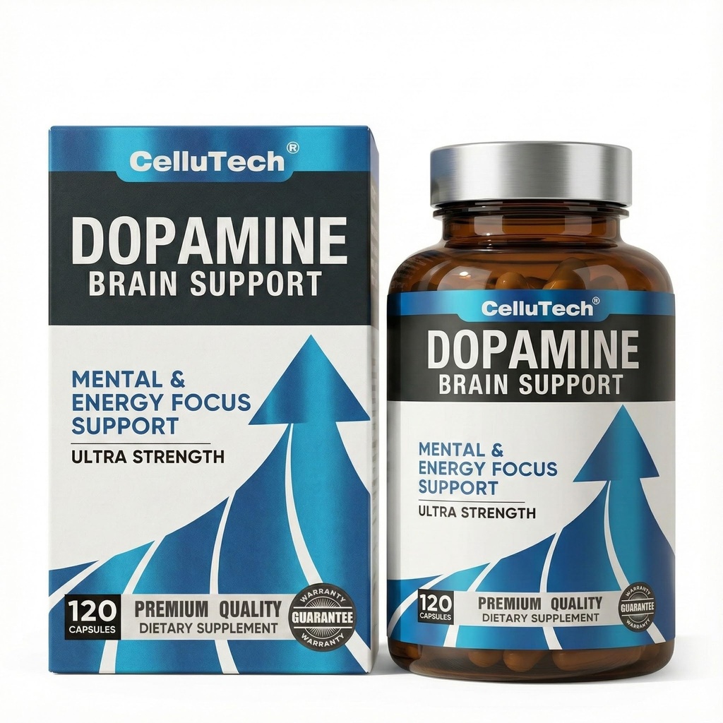 L-Tyrosine Dopamine Brain Food Supplement | Mental Energy & Focus Support with B Vitamins | Cognitive Health & Mental Drive, Vegan Capsules,120 Count