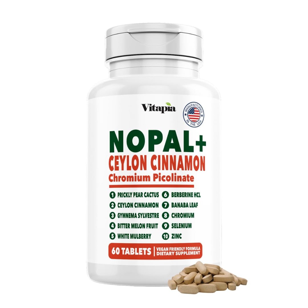 Vitapia Nopal Cactus Extract για Αντιοξειδωτικό, Δέρμα, Μεταβολισμός, Ευεξία, Υποστήριξη για την Υγεία της Καρδιάς - 60 Πολυ Καψάκια - Μη ΓΤΟ, Συμπλήρωμα Χωρίς Γλουτένη