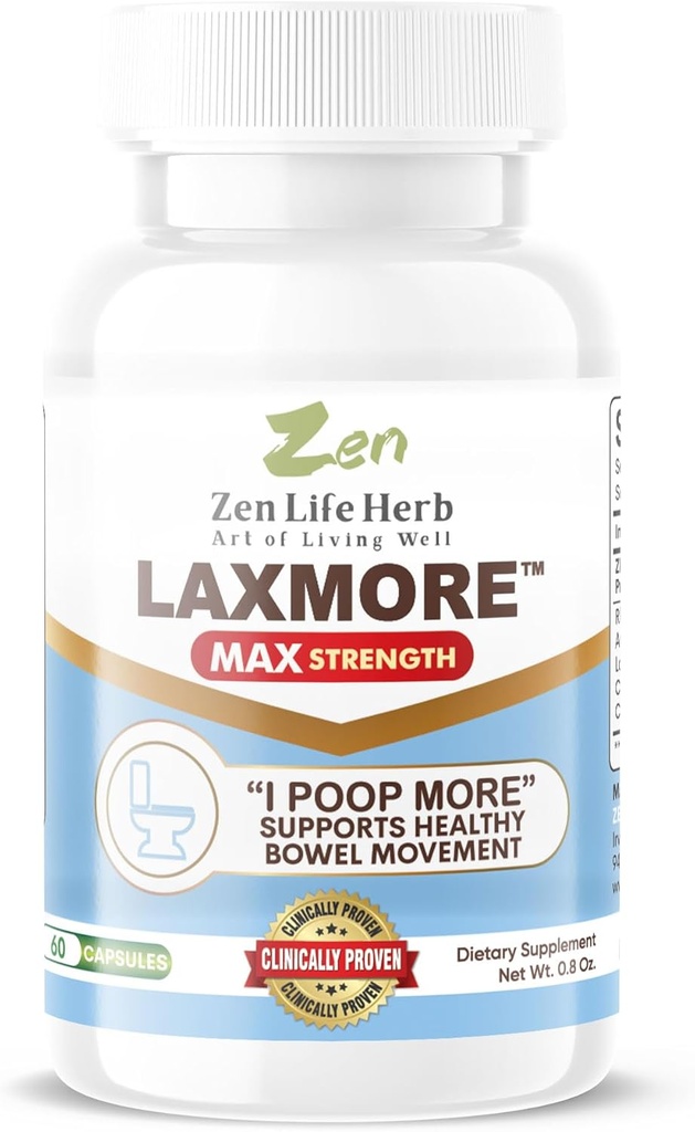 ZEN LIFE HERB LAXMORE I Poop More Max Strength 100% Φυσικό φυτικό συμπλήρωμα (60 κάψουλες)