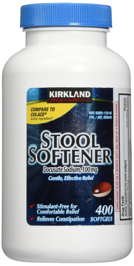 Kirkland Signature Stool Softener 100mg 400 Ct, 1count