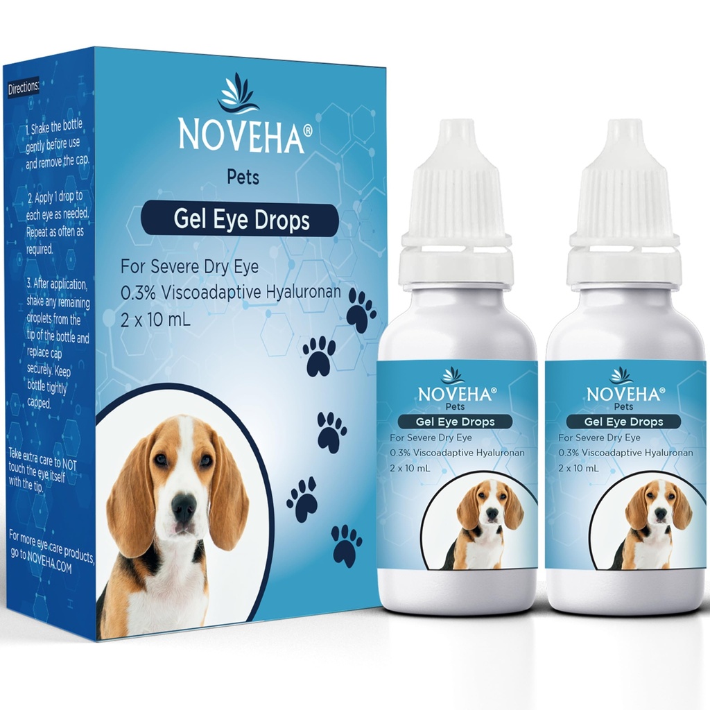 NOVEHA Pet Gel Eye Drops με 0,3% Viscoadaptive Hyaluronan 