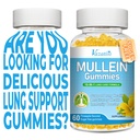 Mullein Gummies, Mullein Leaf Extract for Lungs Gummies with Bromelain, Quercetin, Magnesium - Lung Detox & Cleanse, Pineapple Flavor, 120Cts