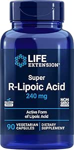 Life Extension Super R Lipoic Acid 240mg, 90 Capsules, Vegetarian