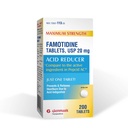 Glenmark Therapeutics Maximum Strength Famotidine Tablets, 20 mg, Acid Reducer for Heartburn Relief, 200 Count