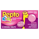 Pepto Kids Bubblegum Antacid Tablets Chewable, Upset Stomach Relief for Kids, Heartburn Relief, Acid Indigestion and Sour Stomach Relief, 24 Chewable Tablets