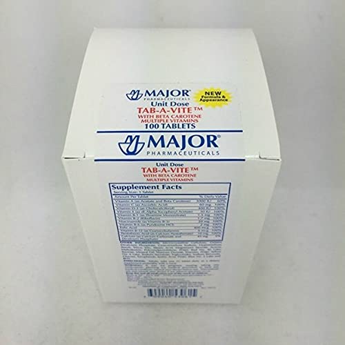 Major Pharmaceuticals Tab- A- VITE με πολλαπλές βιταμίνες β- καροτενίου 100 δισκία (3 Συσκευασία)
