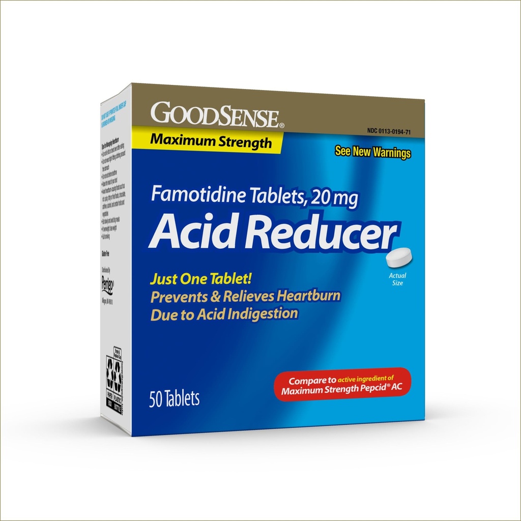 GoodSense Maximum Strength Famotidine Tablets 20 mg, Acid Reducer for Heartburn Relief
