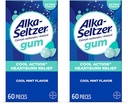 Alka-Seltzer Cool Action Heartburn Relief Gum, Extra Strength Antacid Gum, Acid Indigestion and Upset Stomach Relief, No Chalky Taste, Cool Mint Flavor,(Pack of 120)