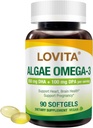 Lovita Algae Omega-3, Vegan και φυτικής προέλευσης DHA & DPA, Fish Oil Εναλλακτική, 1000mg Algae Oil, Υποστήριξη της καρδιάς και την υγεία του εγκεφάλου, Carragen-ελεύθερο, 90 Softgels