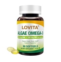 Lovita Algae Omega-3, Vegan και φυτικής προέλευσης DHA & DPA, Fish Oil Εναλλακτική, 1000mg Algae Oil, Υποστήριξη της καρδιάς και την υγεία του εγκεφάλου, Carragen-ελεύθερο, 90 Softgels